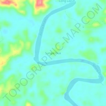Sungai Dua topographic map, elevation, terrain