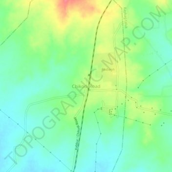 Chikodi Road topographic map, elevation, terrain
