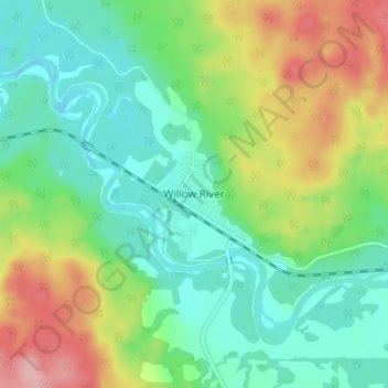 Willow River topographic map, elevation, terrain