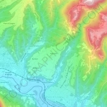 Filecchio topographic map, elevation, terrain