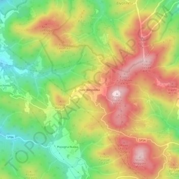 Valle Benedetta topographic map, elevation, terrain