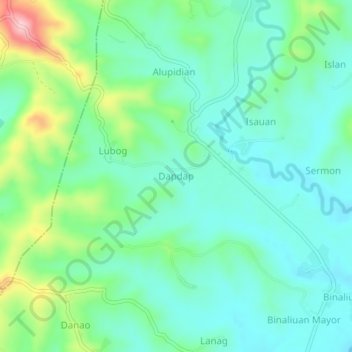 Dapdap topographic map, elevation, terrain