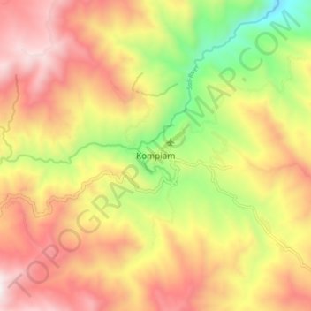 Kompiam topographic map, elevation, terrain