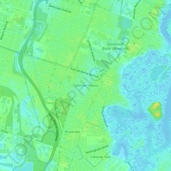 DeRenne Terrace topographic map, elevation, terrain