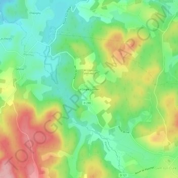 La Coupe Lyonnet topographic map, elevation, terrain