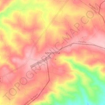 Lagoa da Cruz topographic map, elevation, terrain