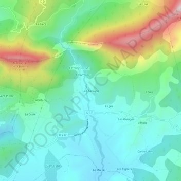 La Charagne topographic map, elevation, terrain