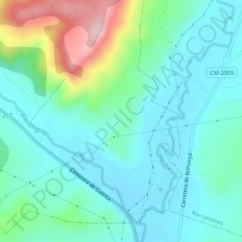 La Pobeda topographic map, elevation, terrain