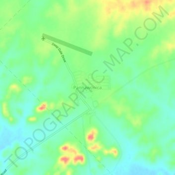 Pannawonica topographic map, elevation, terrain