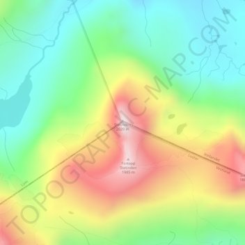 Stetind topographic map, elevation, terrain