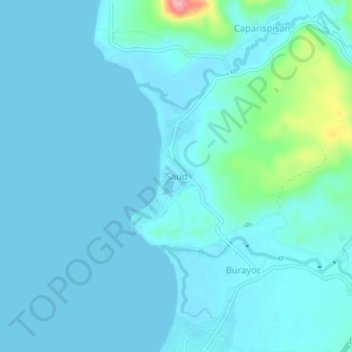 Saud topographic map, elevation, terrain