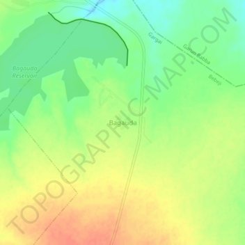 Bagauda topographic map, elevation, terrain