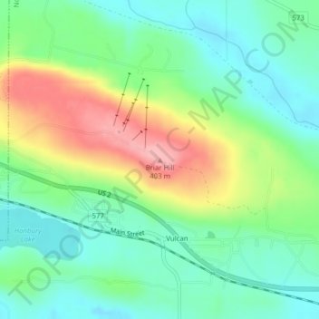 Briar Hill topographic map, elevation, terrain