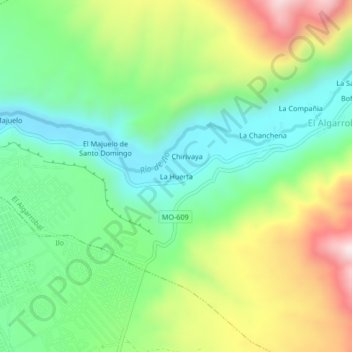 La Huerta topographic map, elevation, terrain