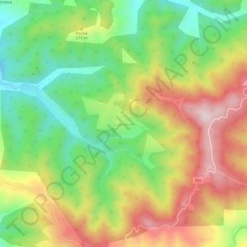 Tsarino topographic map, elevation, terrain