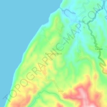 Kantabogon topographic map, elevation, terrain