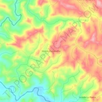 Vereda Cucurucho topographic map, elevation, terrain