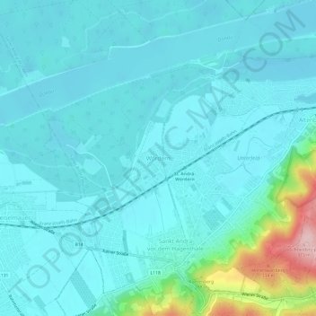 Wördern topographic map, elevation, terrain