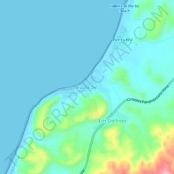Punta Sal topographic map, elevation, terrain