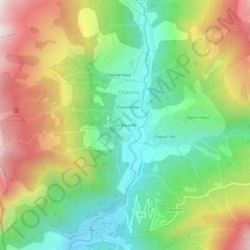 Les Rousses topographic map, elevation, terrain