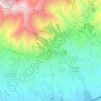 Mijas topographic map, elevation, terrain
