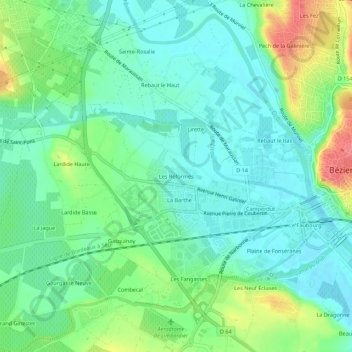 Les Réformés topographic map, elevation, terrain