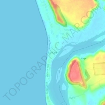 Tarkarli topographic map, elevation, terrain