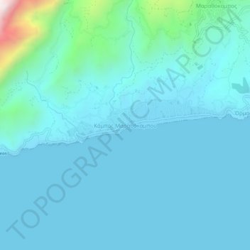 Kampos Marathokampou topographic map, elevation, terrain