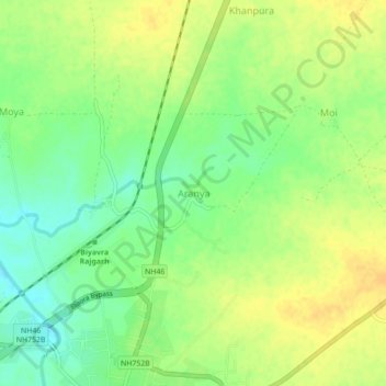 Aranya topographic map, elevation, terrain
