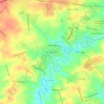 Bowling Green topographic map, elevation, terrain