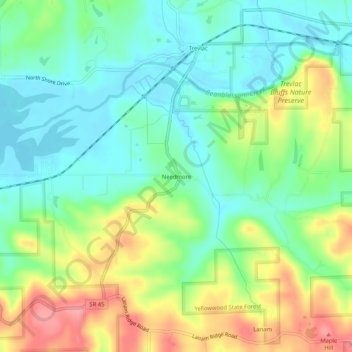 Needmore topographic map, elevation, terrain