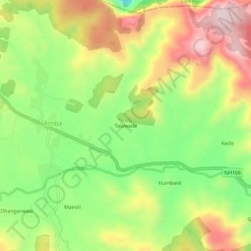 Talawade topographic map, elevation, terrain