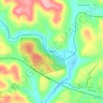Craigsville topographic map, elevation, terrain