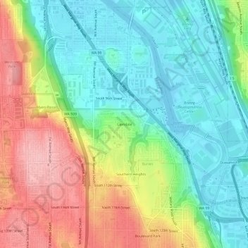 Glendale topographic map, elevation, terrain