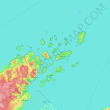 Apostle Islands topographic map, elevation, terrain