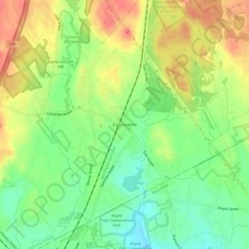East Foxboro topographic map, elevation, terrain