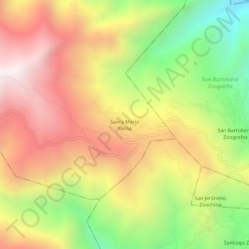 Santa María Yalina topographic map, elevation, terrain