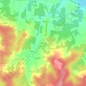 Le Brandeau topographic map, elevation, terrain