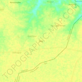 Paray topographic map, elevation, terrain