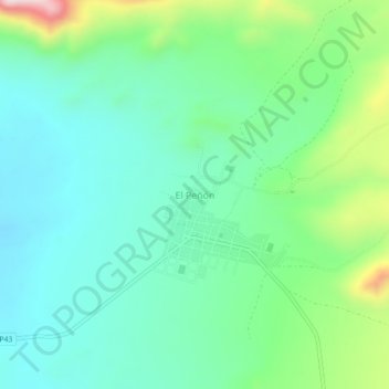 El Peñón topographic map, elevation, terrain
