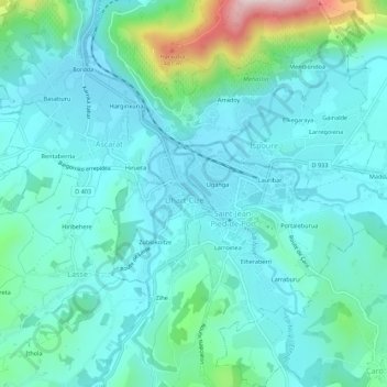 Mougnouenia topographic map, elevation, terrain