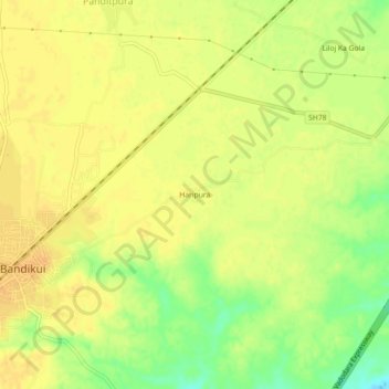 Haripura topographic map, elevation, terrain
