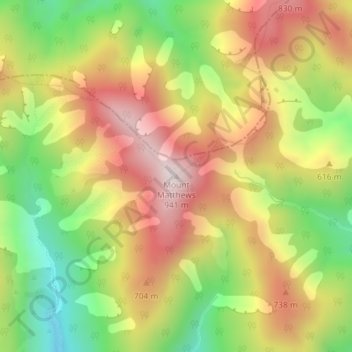 Mount Matthews topographic map, elevation, terrain