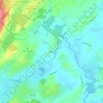 Johnson topographic map, elevation, terrain