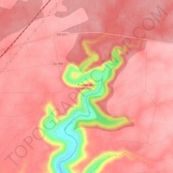 Fuentes de la Alcarria topographic map, elevation, terrain