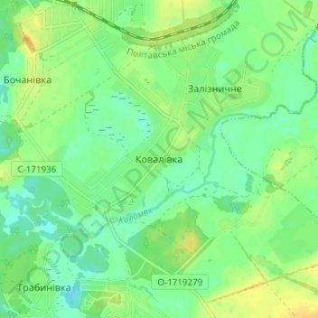 Kovalivka topographic map, elevation, terrain