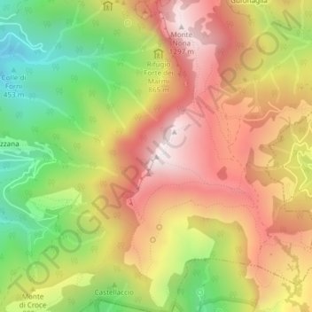 Monte Matanna topographic map, elevation, terrain