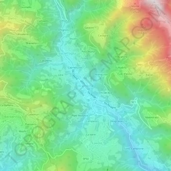 Brembilla topographic map, elevation, terrain