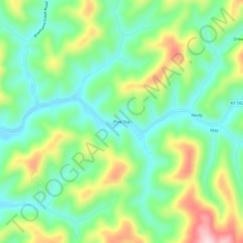 Pine Top topographic map, elevation, terrain