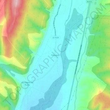 Pesquera topographic map, elevation, terrain